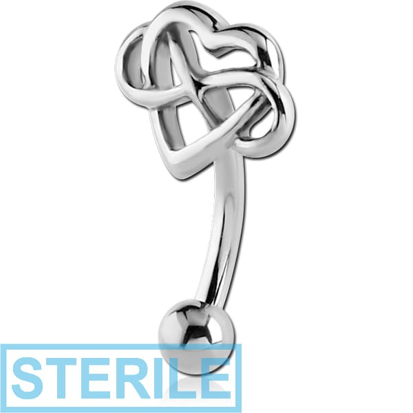 STERILE SURGICAL STEEL FANCY CURVED MICRO BARBELL - HEART INFINITY