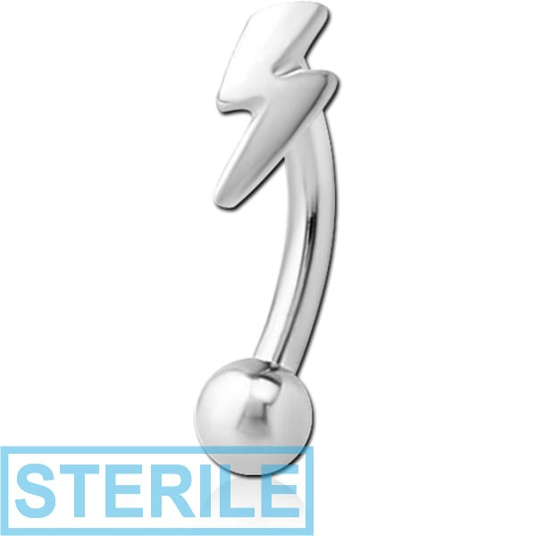 STERILE SURGICAL STEEL FANCY CURVED MICRO BARBELL - LIGHTNING
