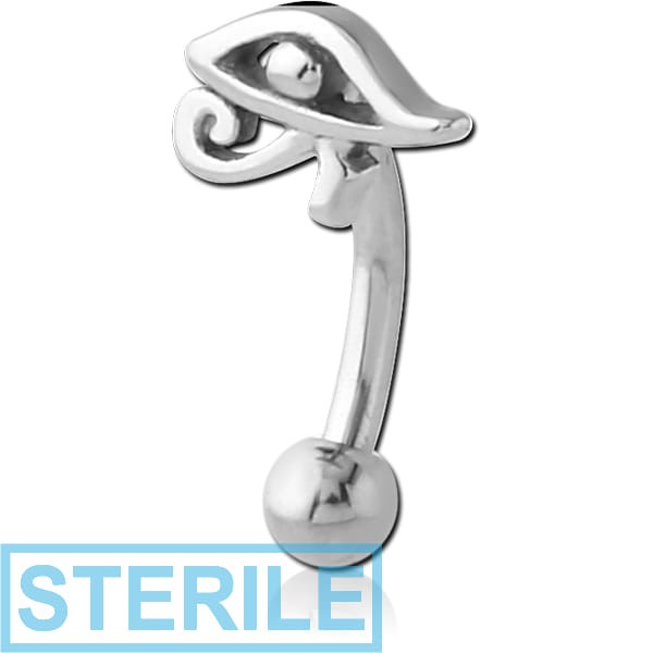 STERILE SURGICAL STEEL FANCY CURVED MICRO BARBELL - EYE OH HORUS 2