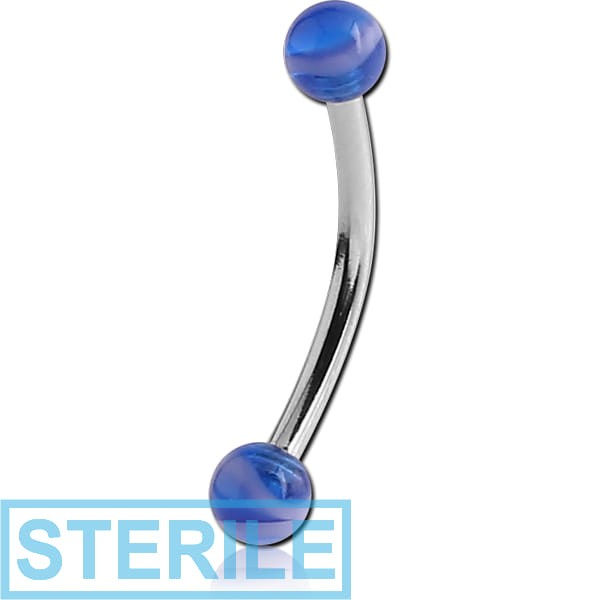 STERILE SURGICAL STEEL CURVED MICRO BARBELL UV ACRYLIC MARBLE BALLS