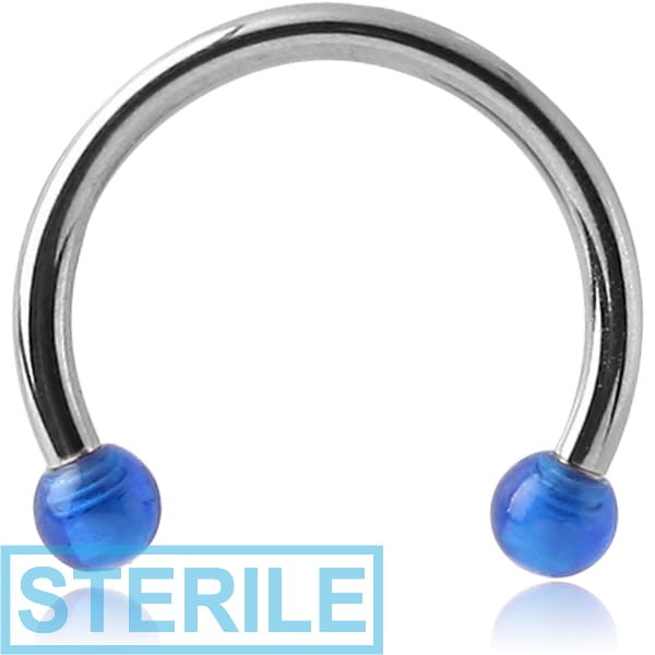 STERILE SURGICAL STEEL MICRO CIRCULAR BARBELL WITH UV ACRYLIC BALLS