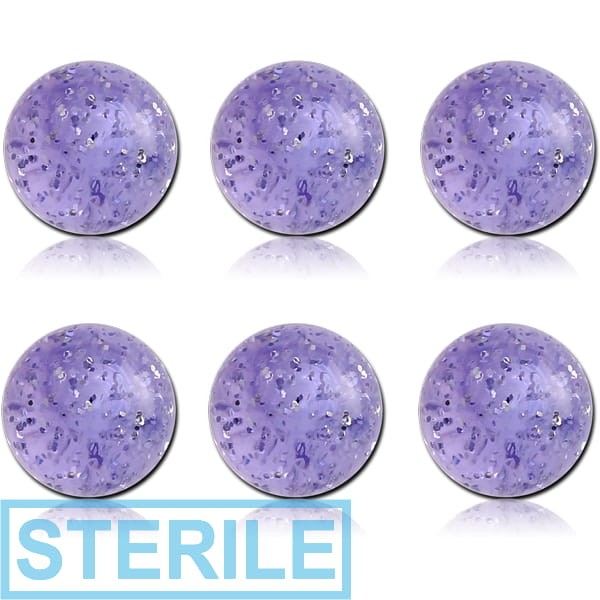 STERILE PACK OF 6 UV GLITTERING MICRO BALLS