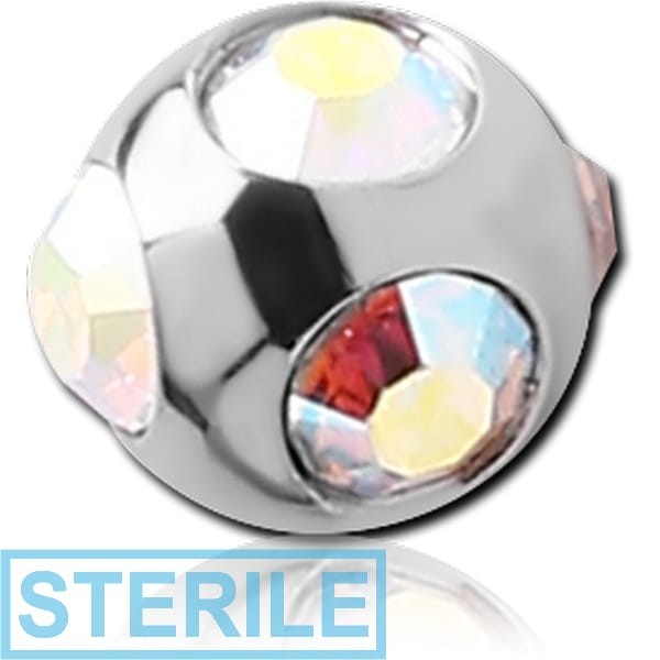 STERILE SURGICAL STEEL MULTI JEWELLED MICRO BALL