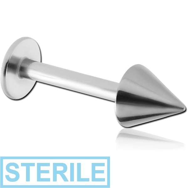 STERILE SURGICAL STEEL MICRO LABRET WITH CONE