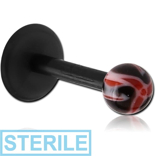 STERILE UV ACRYLIC FLEXIBLE MICRO LABRET WITH FLOWER BALL