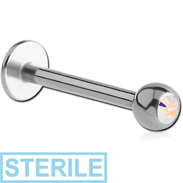 STERILE SURGICAL STEEL JEWELLED MICRO LABRET