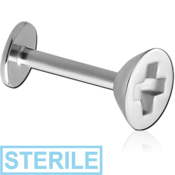 STERILE SURGICAL STEEL MICRO LABRET WITH ATTACHMENT - SCREW HEAD