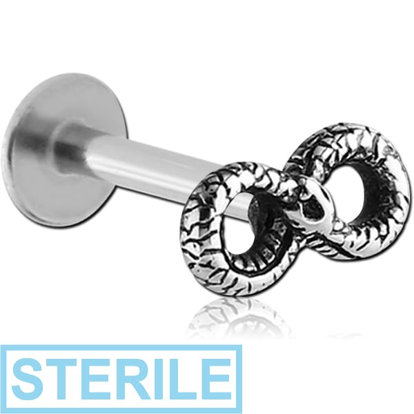 STERILE SURGICAL STEEL MICRO LABRET WITH ATTACHMENT - INFINITY
