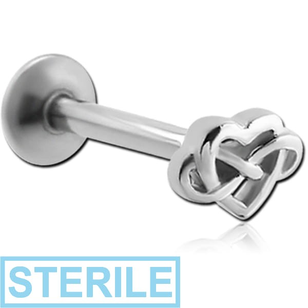 STERILE SURGICAL STEEL MICRO LABRET WITH ATTACHMENT