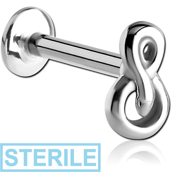 STERILE SURGICAL STEEL MICRO LABRET WITH ATTACHMENT - SNAKE