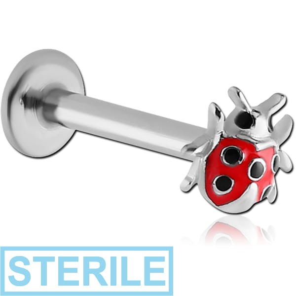 STERILE SURGICAL STEEL MICRO LABRET ATTACHMENT - LADYBUG