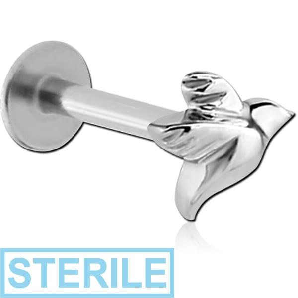 STERILE SURGICAL STEEL MICRO LABRET WITH ATTACHMENT - BIRD