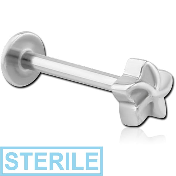 STERILE SURGICAL STEEL MICRO LABRET WITH ATTACHMENT - STAR