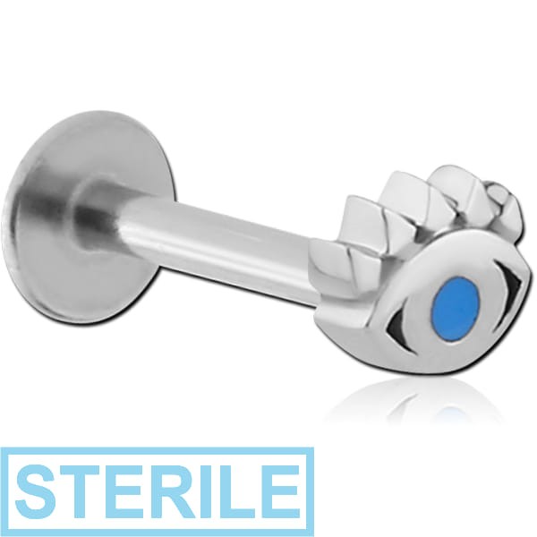 STERILE SURGICAL STEEL MICRO LABRET WITH ATTACHMENT - EYE