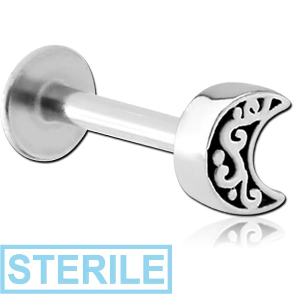 STERILE SURGICAL STEEL MICRO LABRET WITH ATTACHMENT - CRECENT
