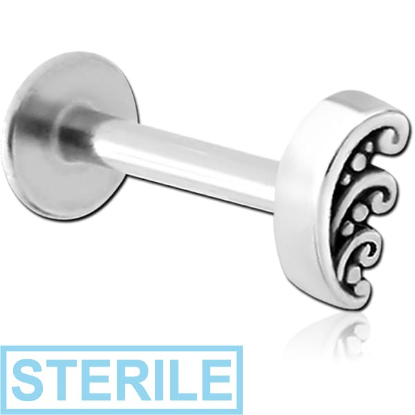 STERILE SURGICAL STEEL MICRO LABRET WITH ATTACHMENT - FILIGREE