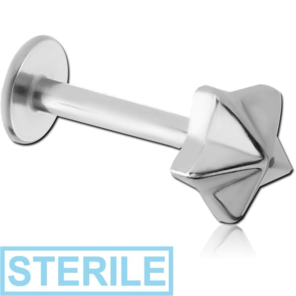 STERILE SURGICAL STEEL MICRO LABRET WITH ATTACHMENT - NAUTICAL STAR