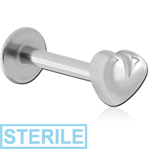 STERILE SURGICAL STEEL MICRO LABRET WITH ATTACHMENT - HEART