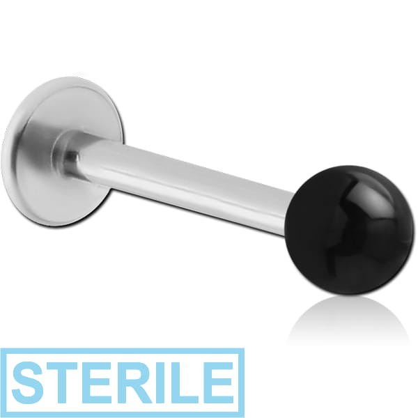 STERILE SURGICAL STEEL MICRO LABRET WITH UV ACRYLIC BALL