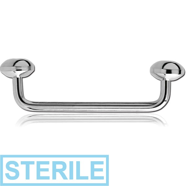 STERILE TITANIUM LONG 90 DEGREE STAPLE MICRO BARBELL WITH DISCS