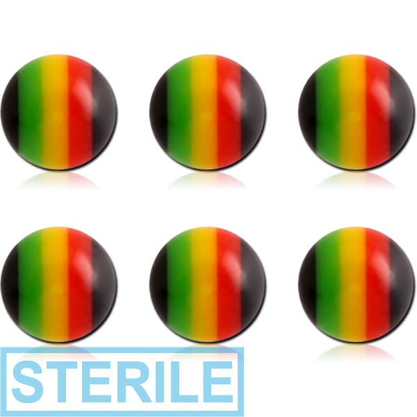 STERILE PACK OF 6 UV RASTA MICRO BALL