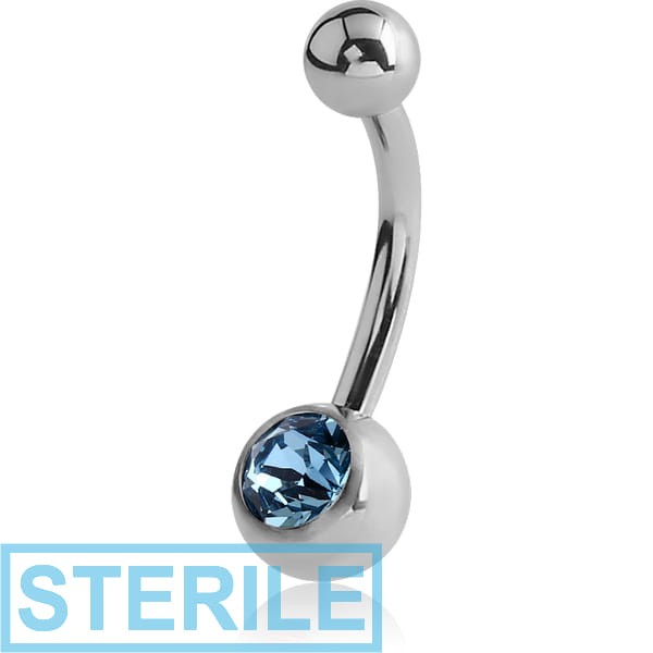 STERILE SURGICAL STEEL PREMIUM CRYSTAL JEWELLED MICRO NAVEL BANANA