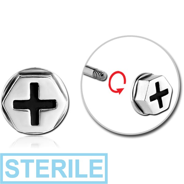STERILE SURGICAL STEEL MICRO THREADED SCREW HEAD ATTACHMENT