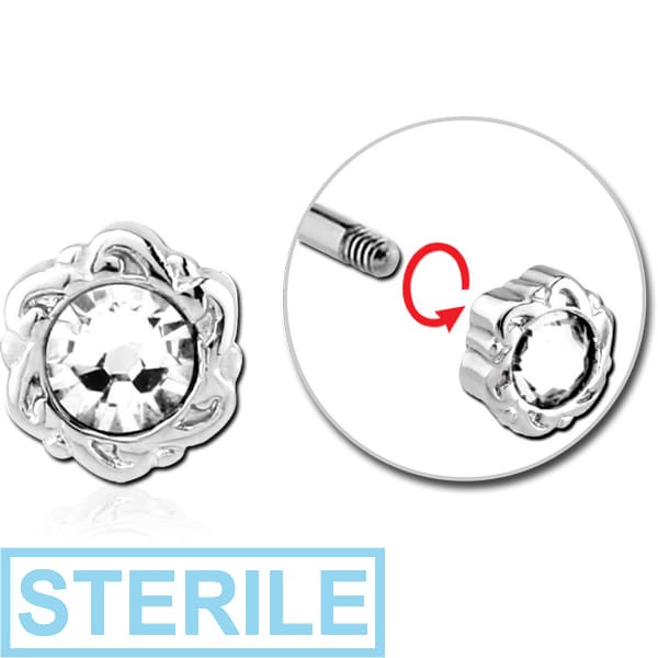 STERILE SURGICAL STEEL MICRO THREADED JEWELLED ATTACHMENT