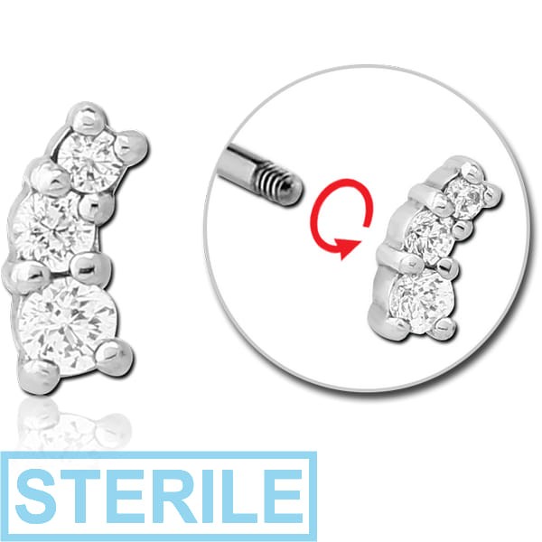 STERILE SURGICAL STEEL MICRO THREADED JEWELLED ATTACHMENT