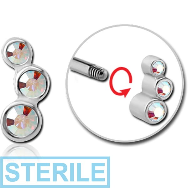 STERILE SURGICAL STEEL MICRO THREADED JEWELLED ATTACHMENT