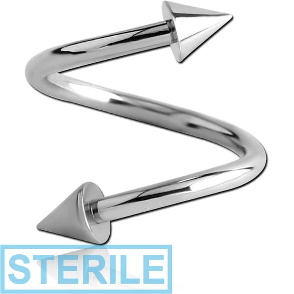 STERILE SURGICAL STEEL MICRO BODY SPIRAL WITH CONES