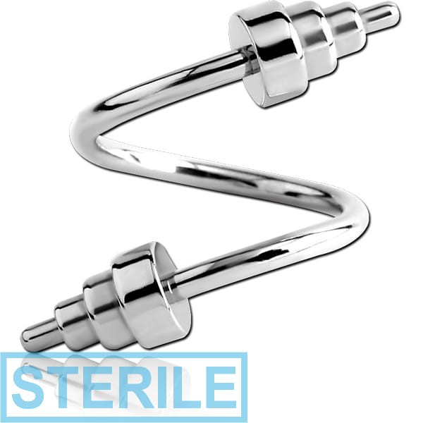 STERILE SURGICAL STEEL MICRO BODY SPIRAL WITH DUMBBELLS