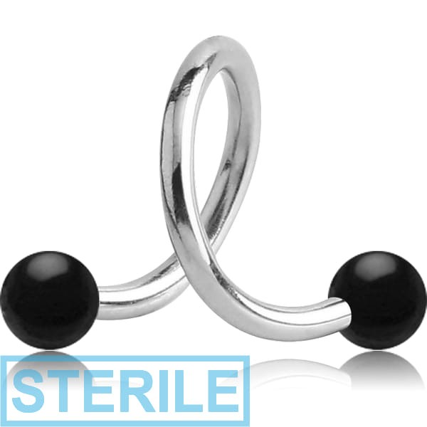 STERILE SURGICAL STEEL MICRO BODY SPIRAL WITH UV ACRYLIC BALLS