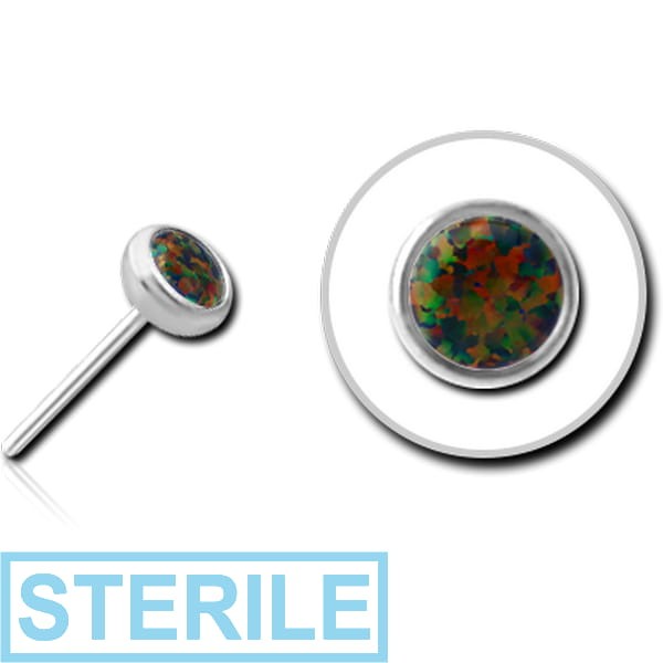 STERILE SURGICAL STEEL SYNTHETIC OPAL JEWELLED THREADLESS DISC