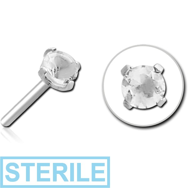 STERILE SURGICAL STEEL JEWELLED THREADLESS ATTACHMENT - ROUND
