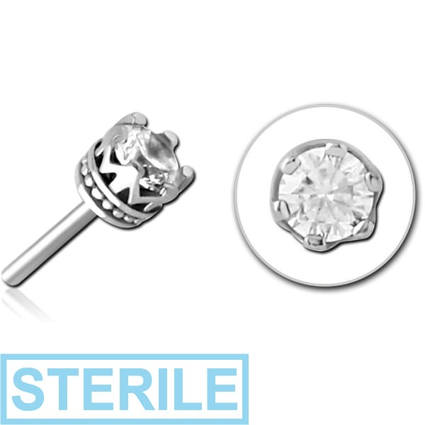 STERILE SURGICAL STEEL JEWELLED THREADLESS ATTACHMENT - CROWN