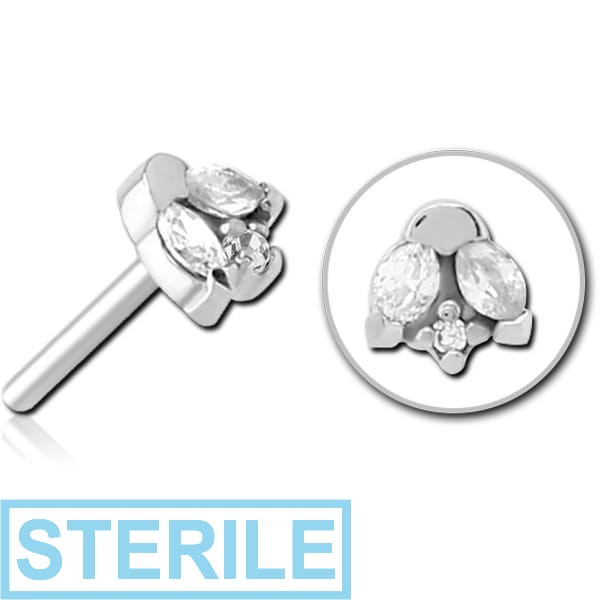 STERILE SURGICAL STEEL JEWELLED THREADLESS ATTACHMENT