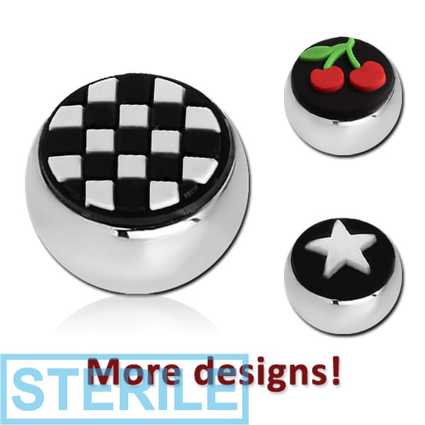 STERILE SURGICAL STEEL SILICONE PICTURE BALL