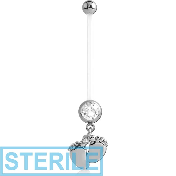 STERILE PTFE PREGNANCY NAVEL BANANA WITH FEET DANGLING CHARM