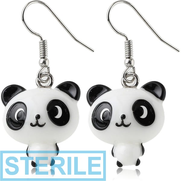 STERILE RESIN EARRINGS PAIR - PANDA