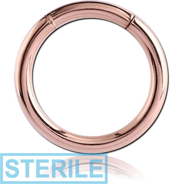 STERILE ROSE GOLD PVD COATED SURGICAL STEEL SMOOTH SEGMENT RING