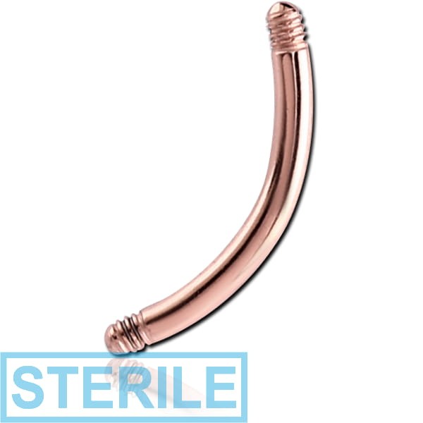 STERILE ROSE GOLD PVD COATED SURGICAL STEEL CURVED BARBELL PIN