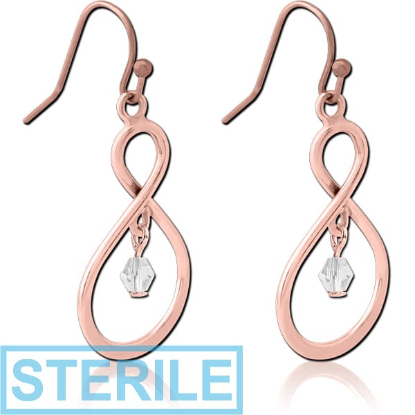 STERILE ROSE GOLD PVD COATED BRASS EARRINGS PAIR