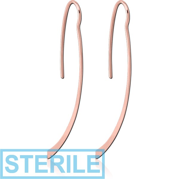 STERILE ROSE GOLD PVD COATED BRASS EARRINGS PAIR