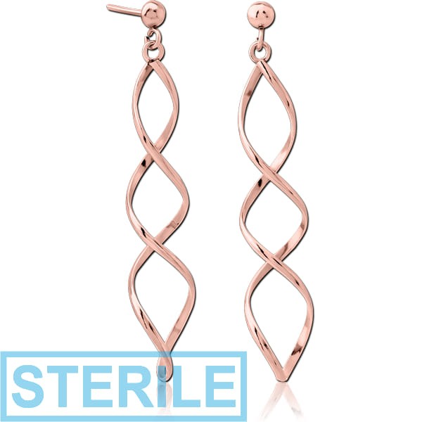 STERILE ROSE GOLD PVD COATED BRASS EARRINGS PAIR