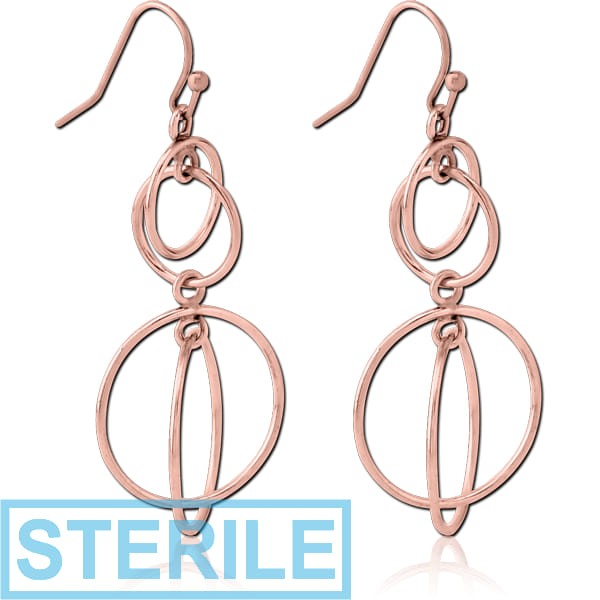 STERILE ROSE GOLD PVD COATED BRASS EARRINGS PAIR