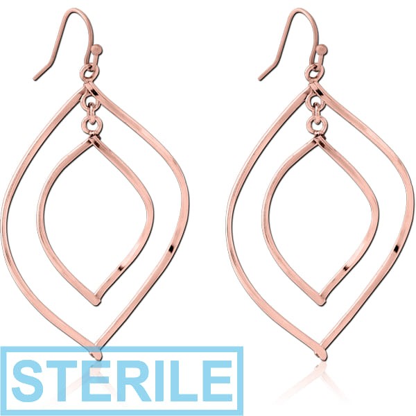 STERILE ROSE GOLD PVD COATED BRASS EARRINGS PAIR