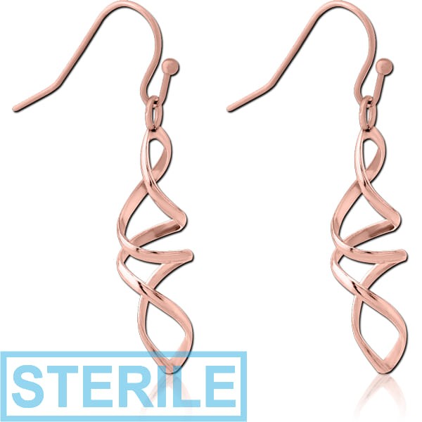 STERILE ROSE GOLD PVD COATED BRASS EARRINGS PAIR