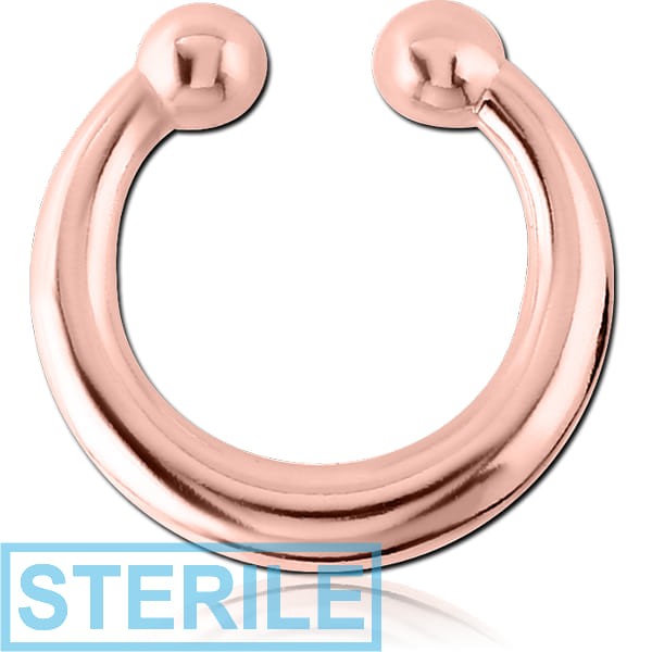 STERILE ROSE GOLD PVD COATED BRASS FAKE SEPTUM RING