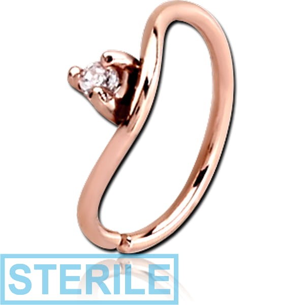 STERILE ROSE GOLD PVD COATED SURGICAL STEEL JEWELLED SEAMLESS RING